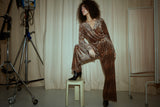 HUNKØN Angela Velour Jumpsuit Jumpsuits Leopard
