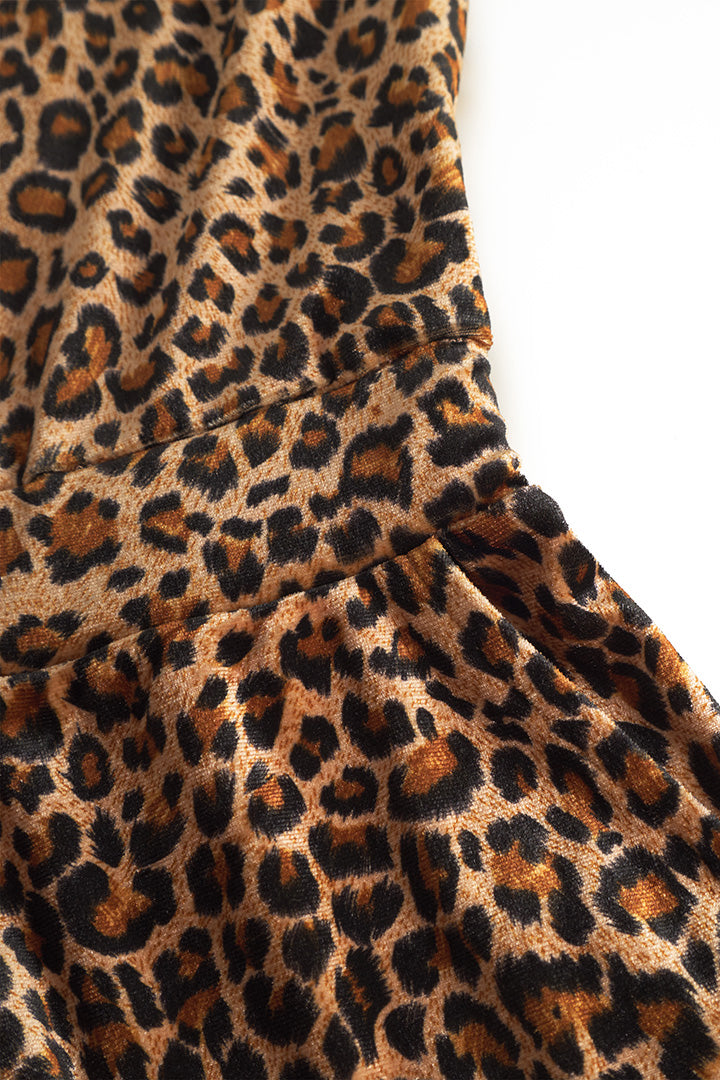 HUNKØN Angela Velour Jumpsuit Jumpsuits Leopard