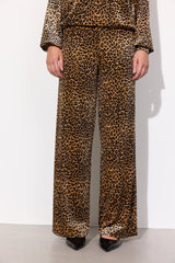 HUNKØN Angela velour trousers Trousers Leopard