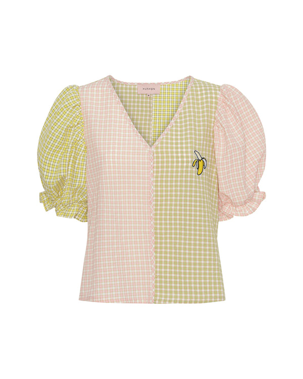 HUNKØN Bianca Top Tops Banana Checked