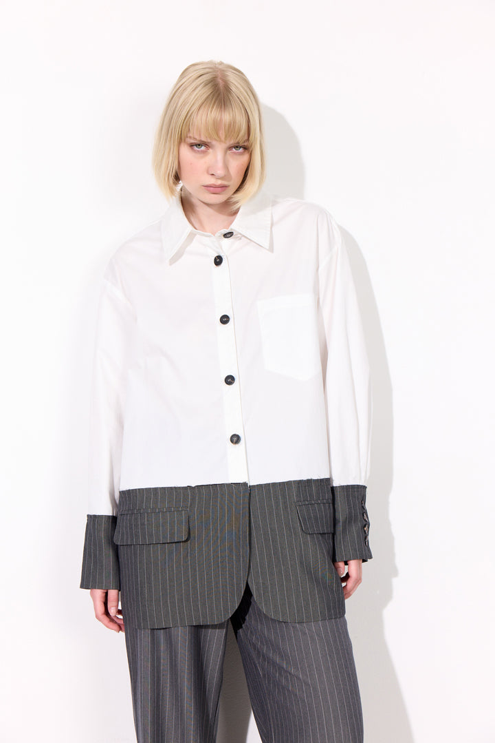HUNKØN Billie Shirt Shirts White & Grey