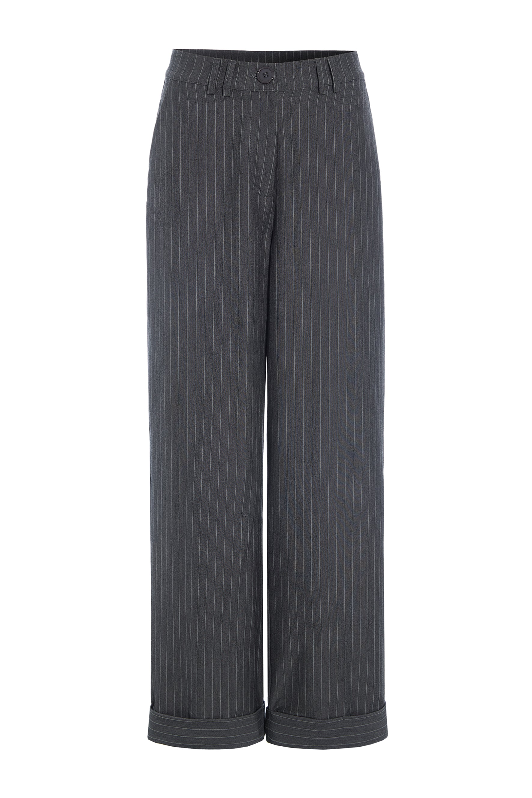HUNKØN Billie Trousers Trousers Grey Pinstripe