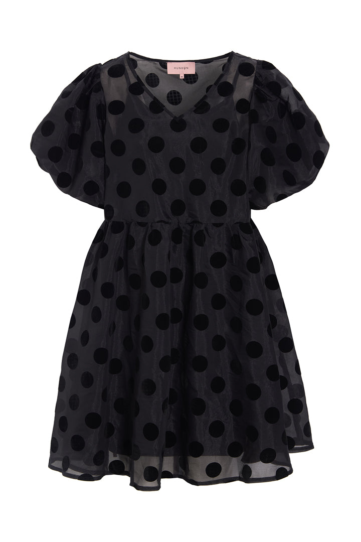 HUNKØN Bobby Dress Dresses Black w/dots