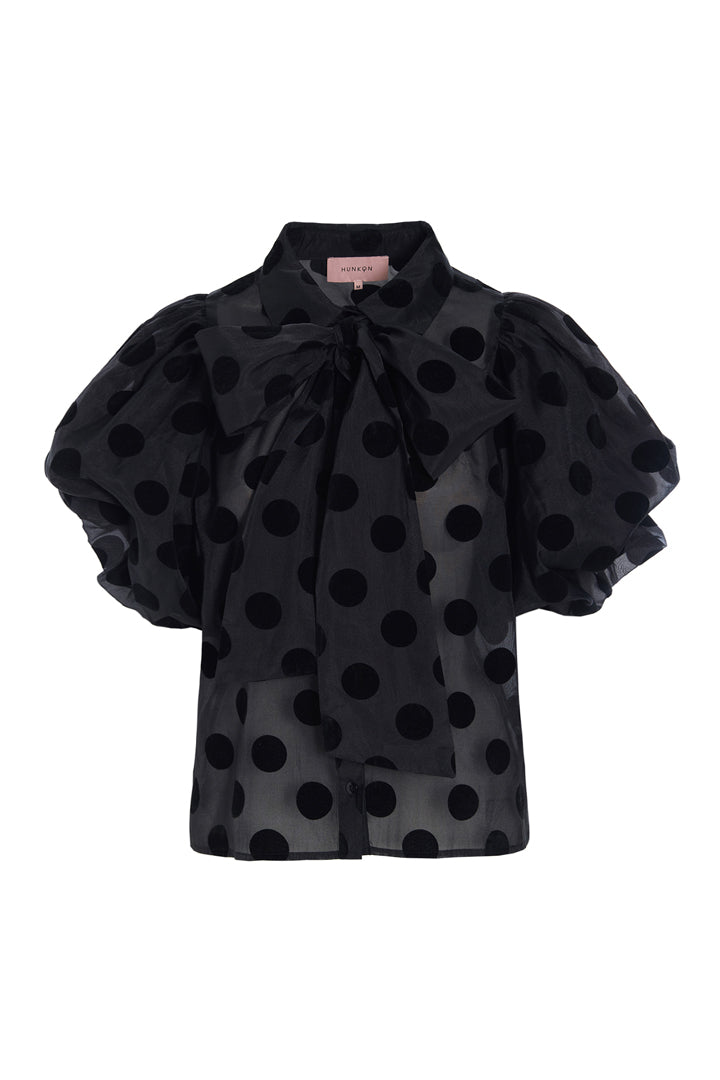 HUNKØN Bobby Shirt Shirts Black w/dots