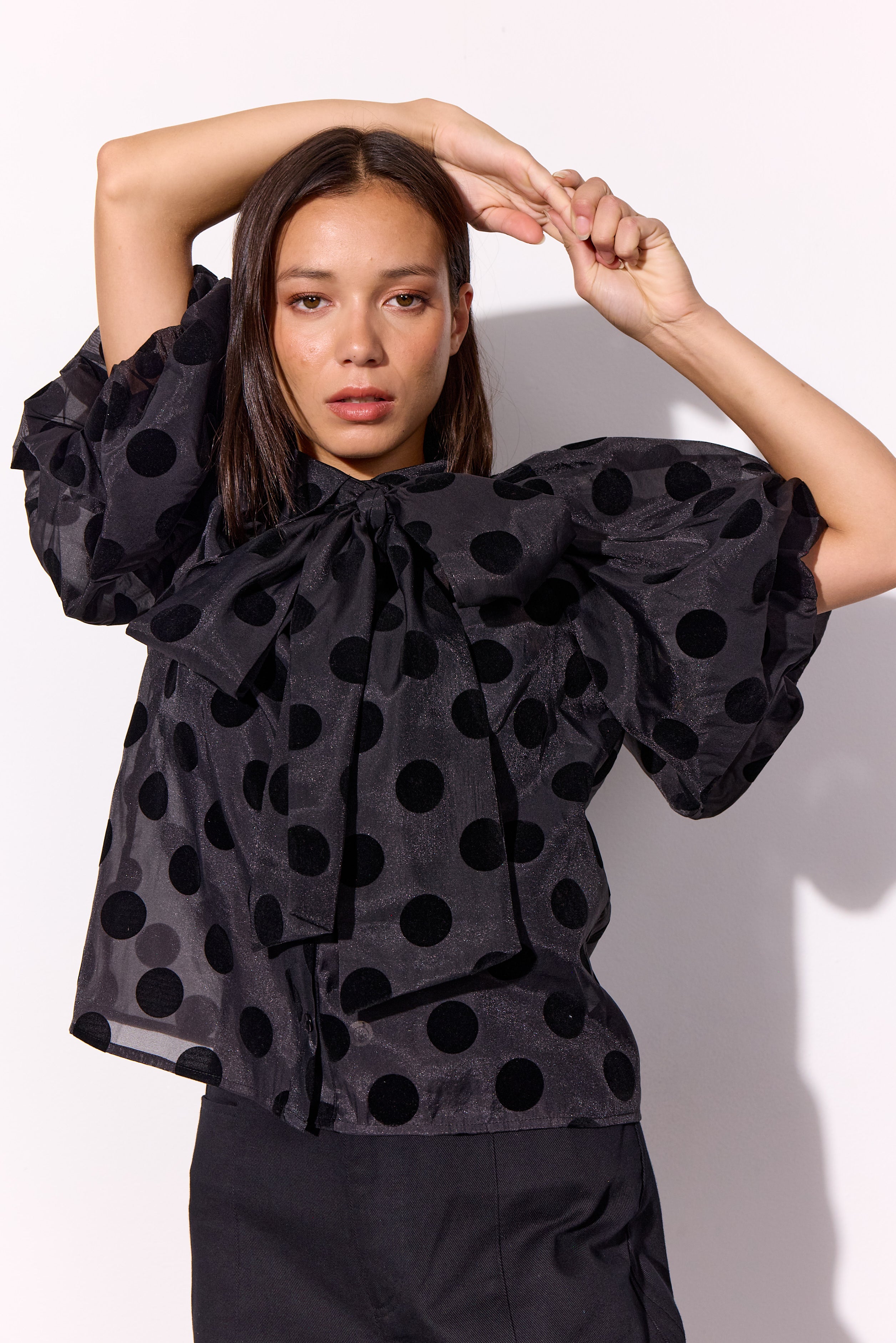 HUNKØN Bobby Shirt Shirts Black w/dots