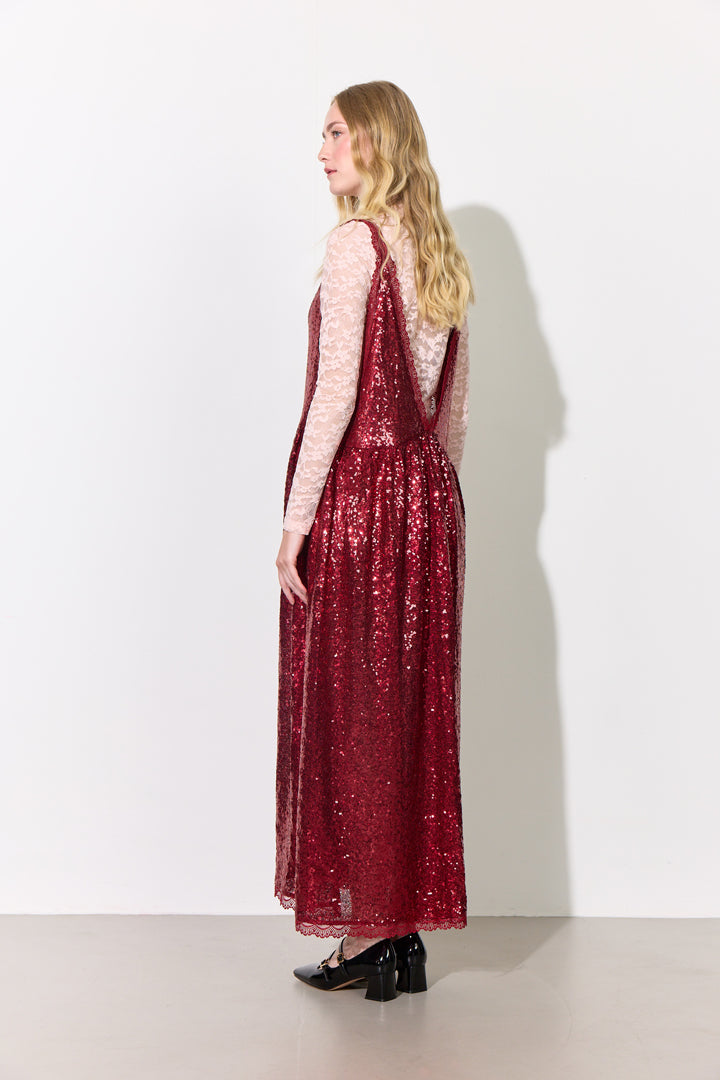 HUNKØN Bodil Dress Dresses Deep red