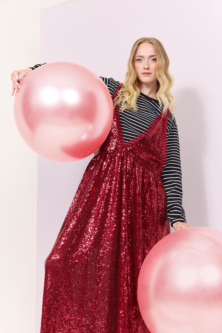 HUNKØN Bodil Dress Dresses Deep red