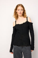 HUNKØN Brenda Blouse Blouses Black