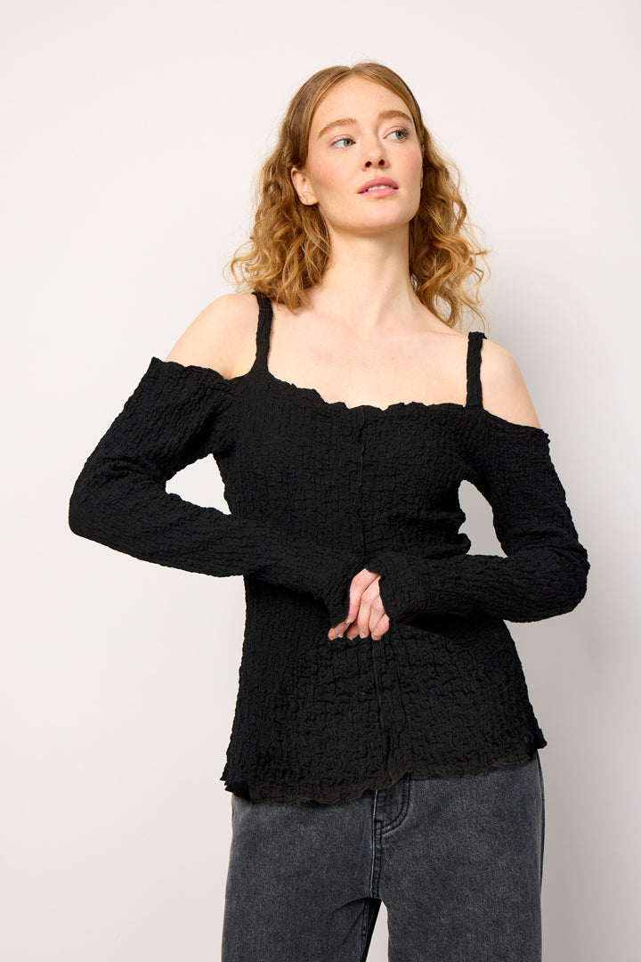 HUNKØN Brenda Blouse Blouses Black