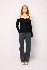 HUNKØN Brenda Blouse Blouses Black