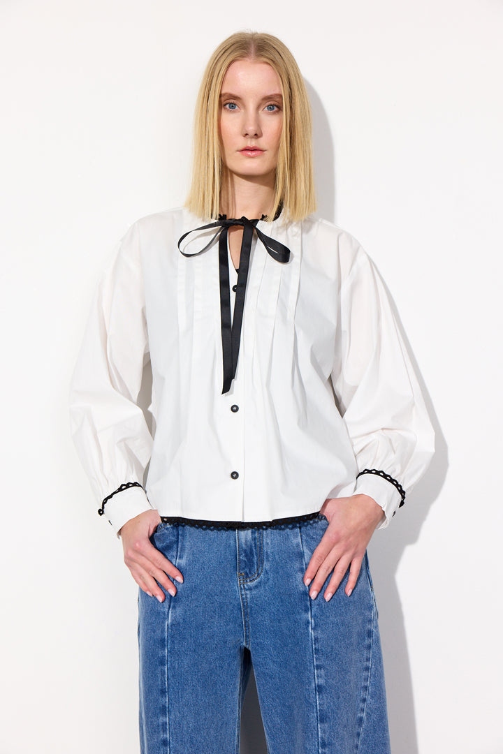 HUNKØN Britt Shirt Shirts White