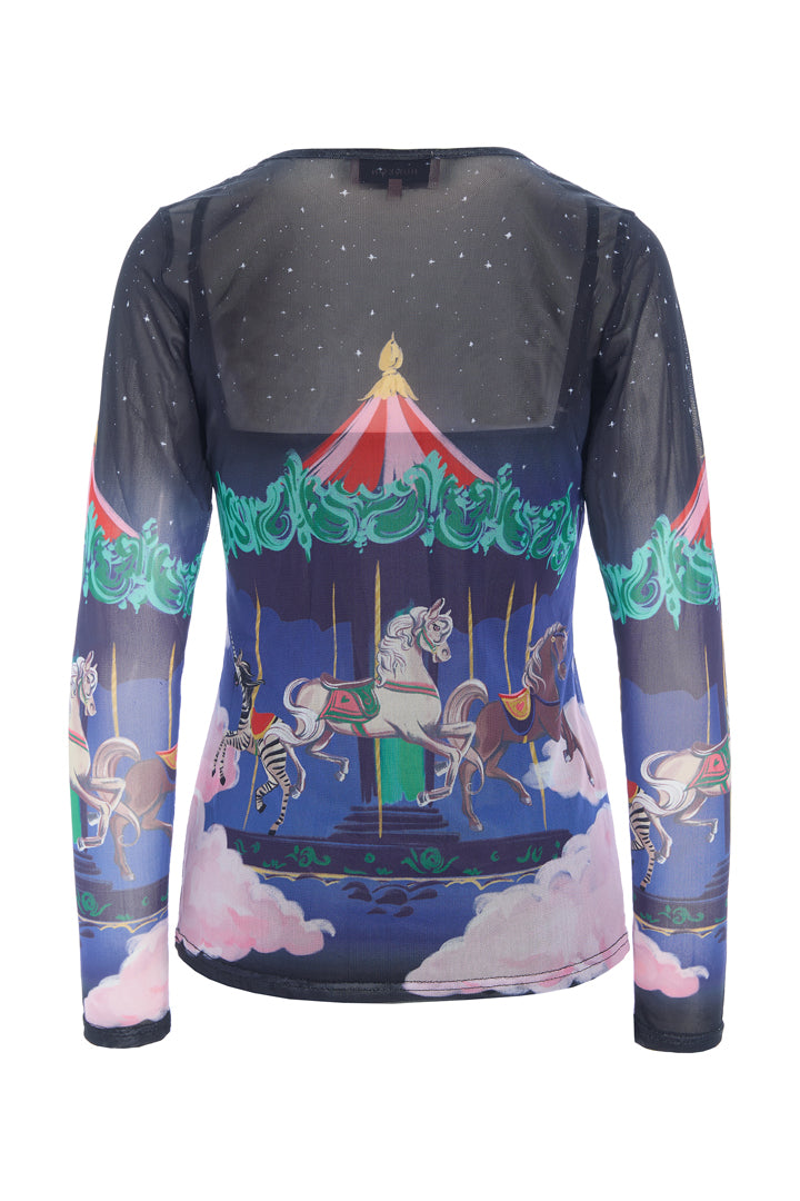 HUNKØN Calista Mesh Blouse Blouses Dream Fairground Art Print