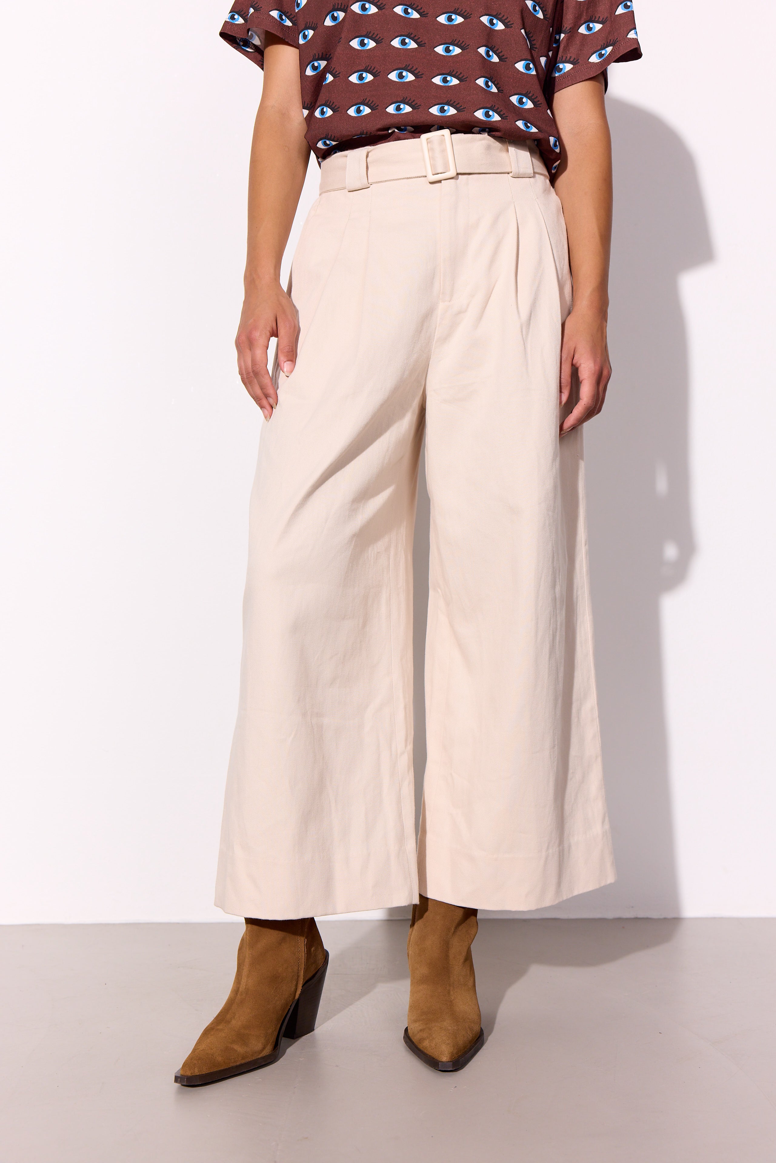 HUNKØN Camden Wide Trousers Trousers Cream