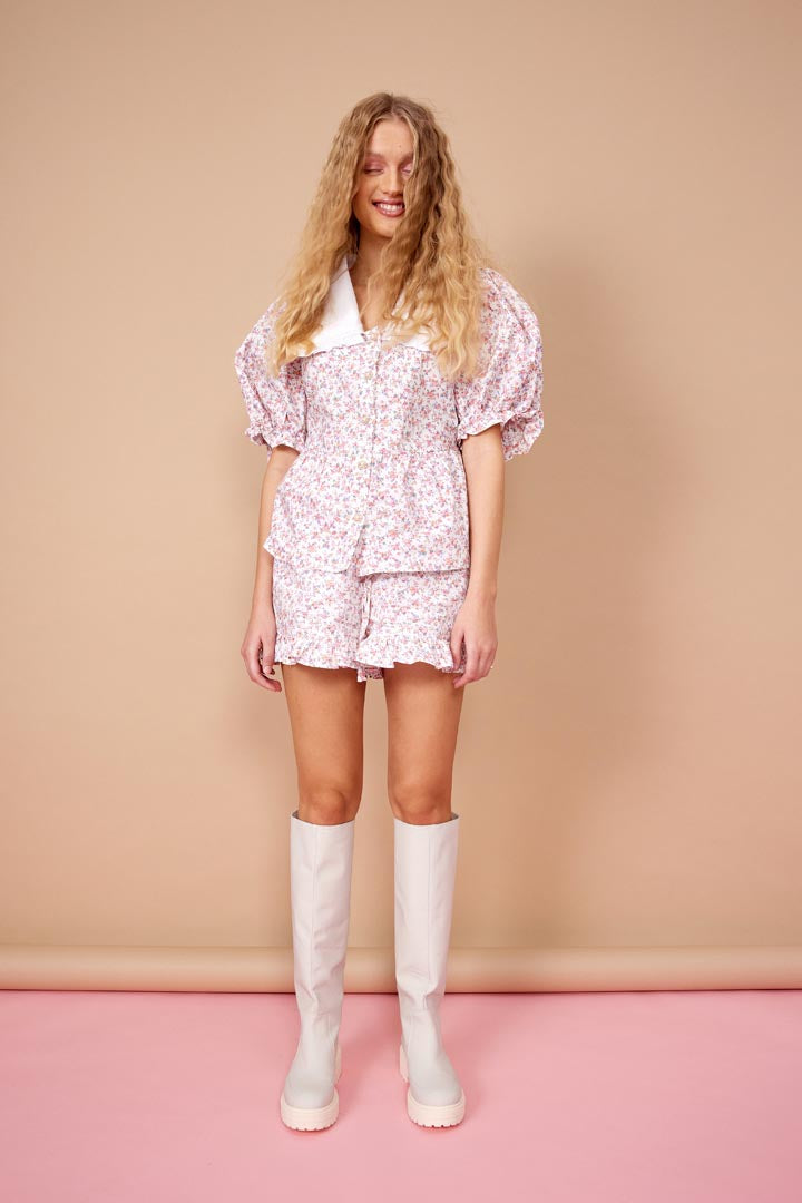 HUNKØN Cecilia Shorts Shorts White floral