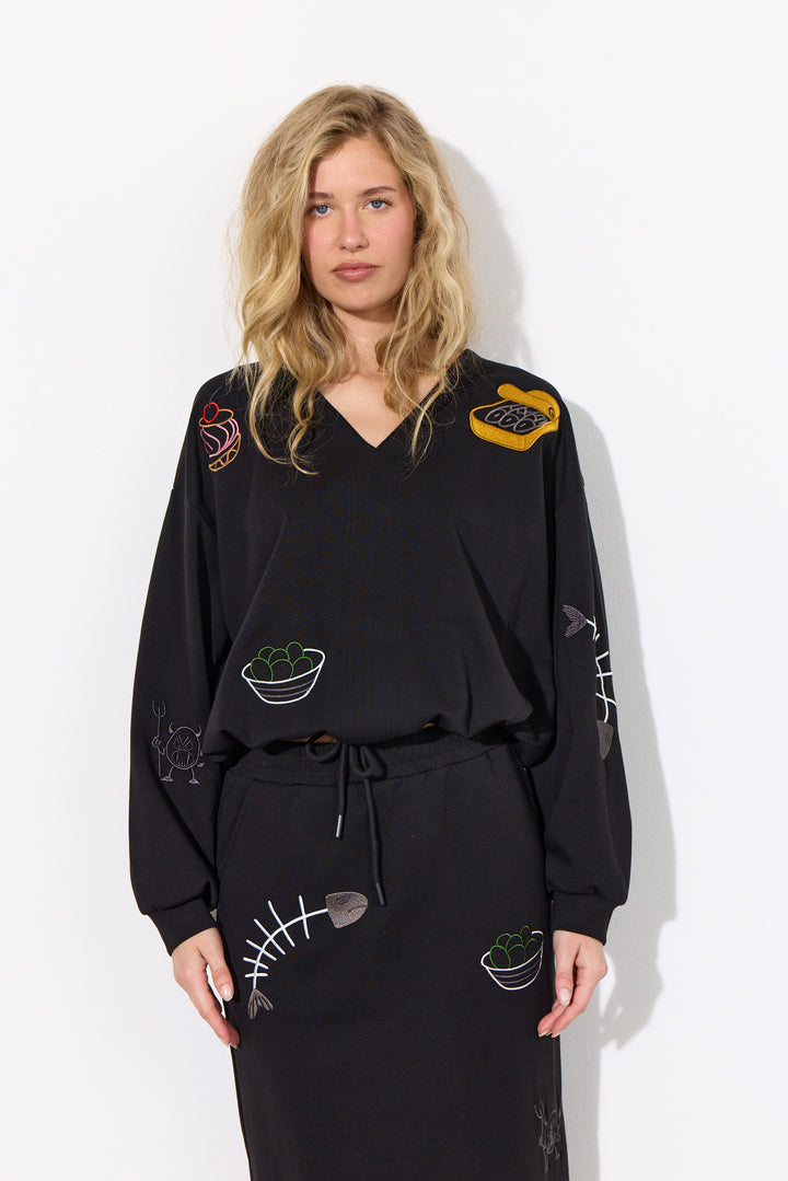 HUNKØN Chili Blouse Blouses Black