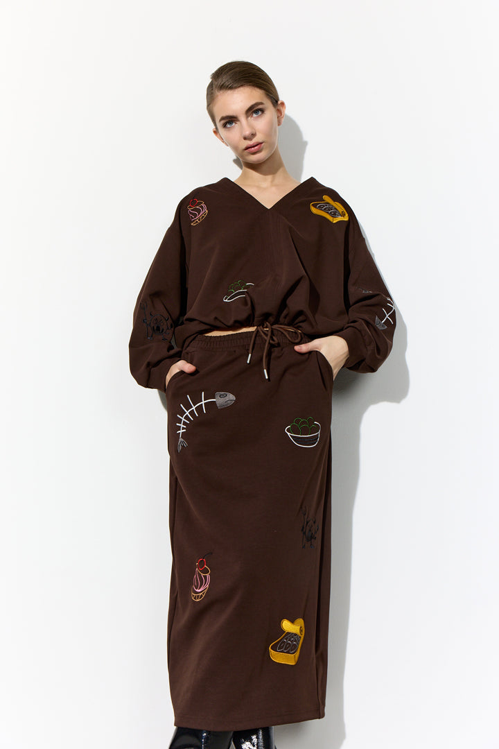 HUNKØN Chili Skirt Skirts Brown
