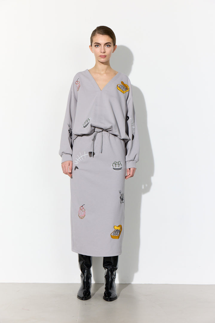 HUNKØN Chili Skirt Skirts Grey