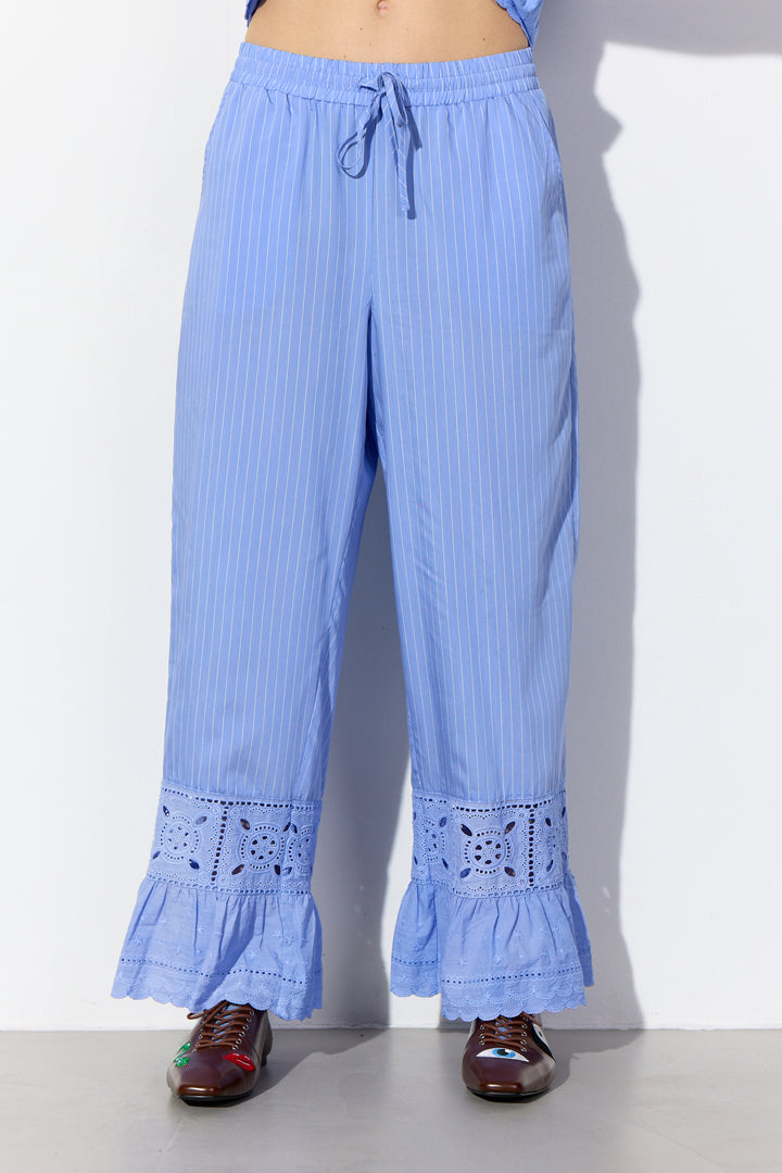 HUNKØN Cornelia Trousers Trousers Blue