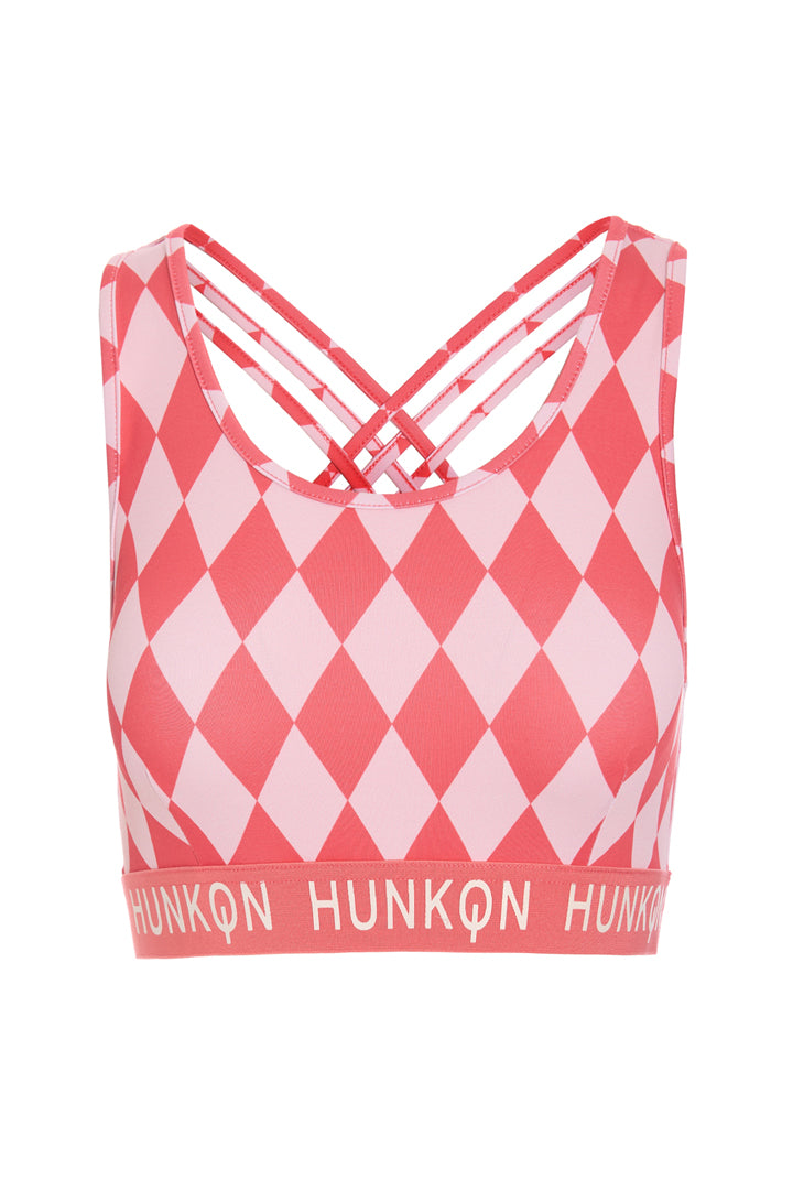 HUNKØN Dallas Yoga Top Yoga tops Red Harlequin