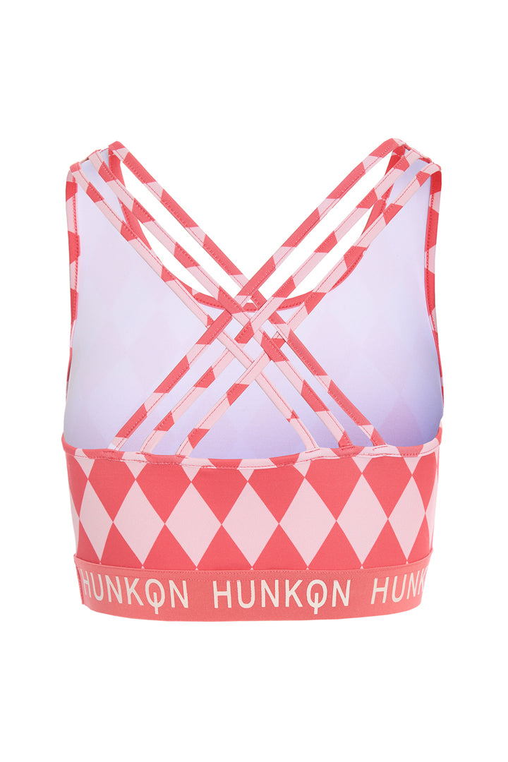 HUNKØN Dallas Yoga Top Yoga tops Red Harlequin