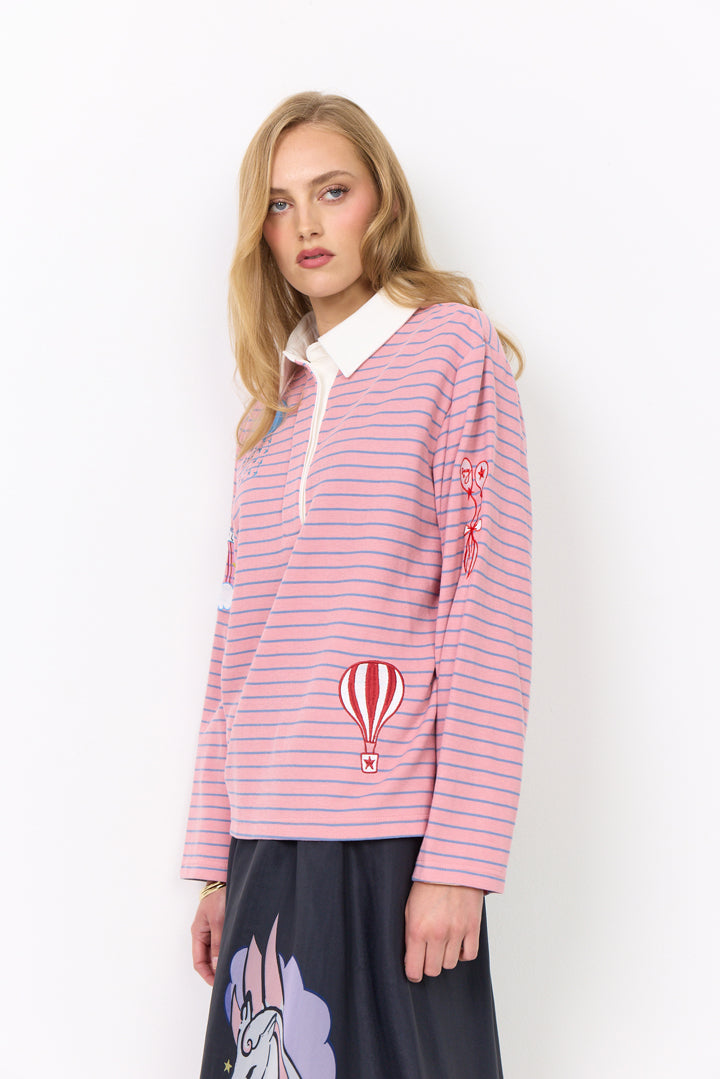HUNKØN Davy Poloshirt Blouses Rose