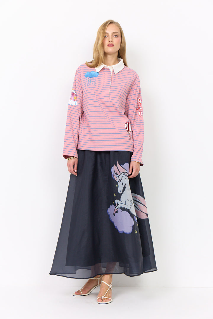 HUNKØN Davy Poloshirt Blouses Rose