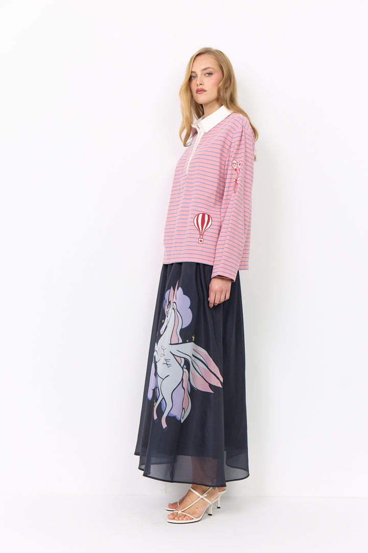 HUNKØN Davy Poloshirt Blouses Rose