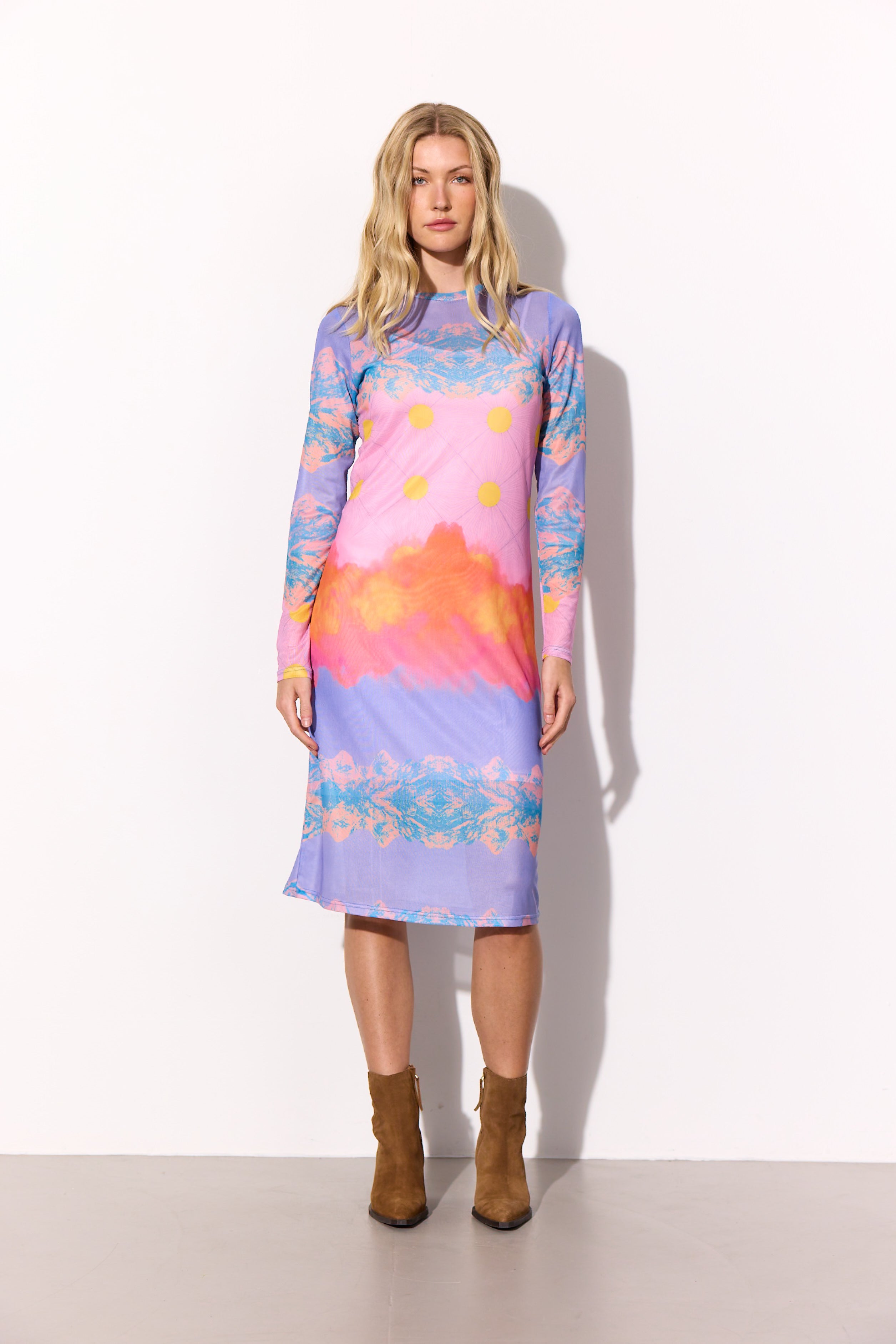 HUNKØN Devon Mesh Dress Dresses Horizon Art Print
