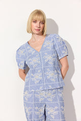 HUNKØN Ditte Top Tops Blue
