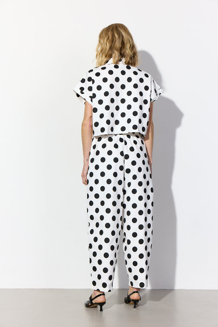 HUNKØN Divina Trousers Trousers White w/ dots