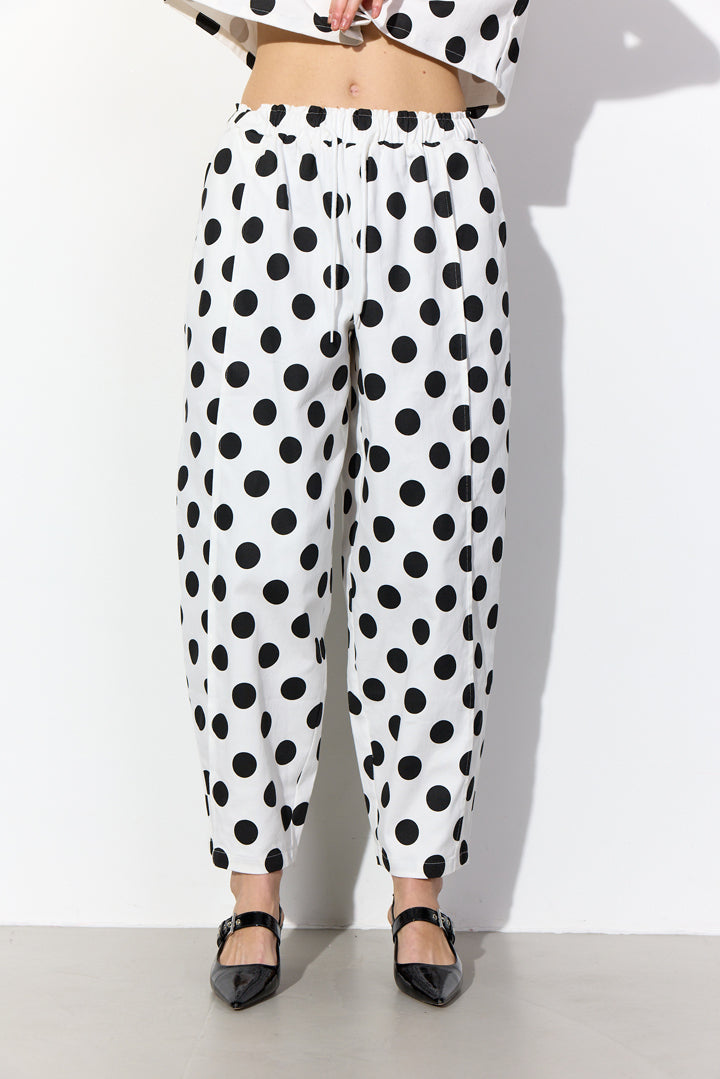 HUNKØN Divina Trousers Trousers White w/ dots