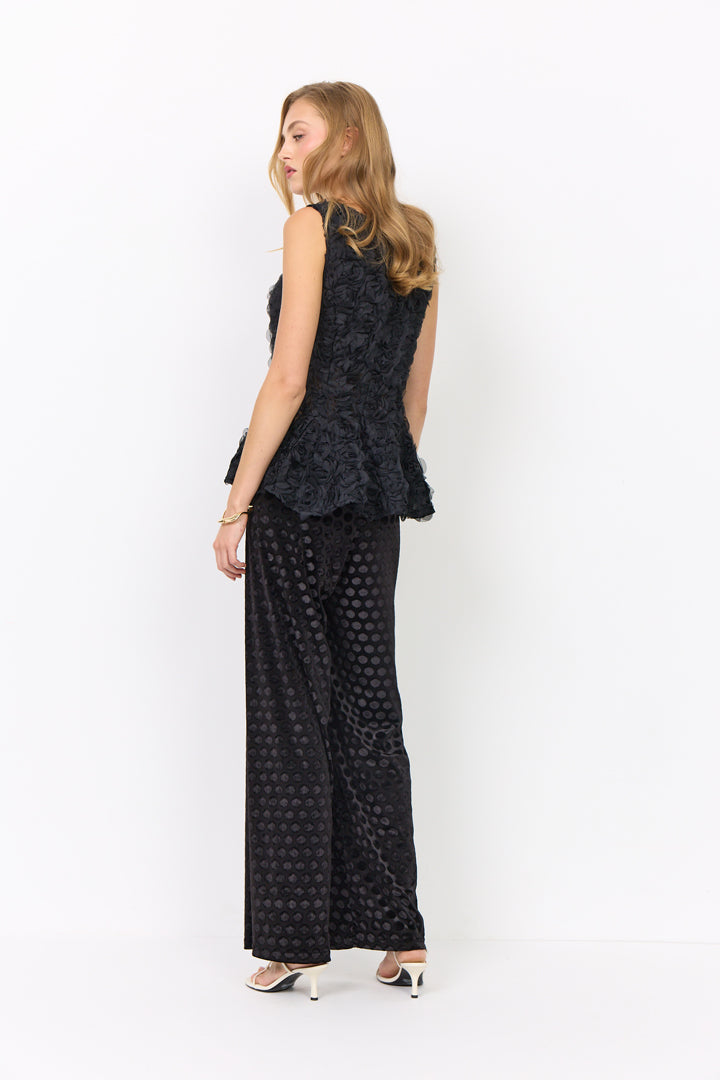 HUNKØN Dottie Trousers Trousers Black w/dots