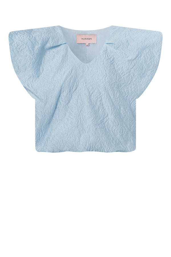 HUNKØN Ebba Wing top Tops Light Blue