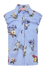 HUNKØN Emma Top Tops Blue Hawaii