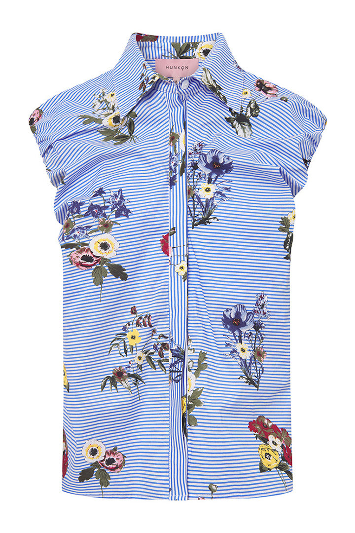 HUNKØN Emma Top Tops Blue Hawaii