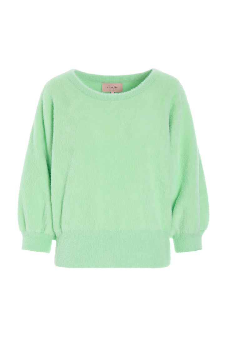 HUNKØN Enya Knit Blouse Blouses Electric Lime