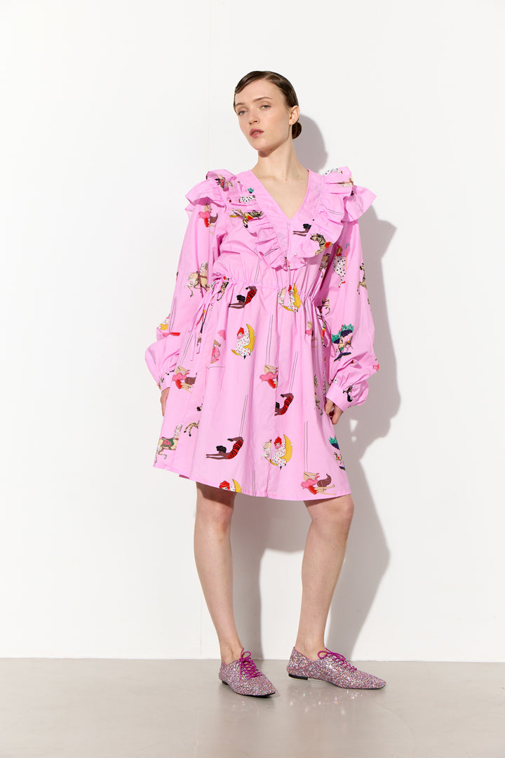 HUNKØN Floss Dress Dresses Pink Showstopper Art Print