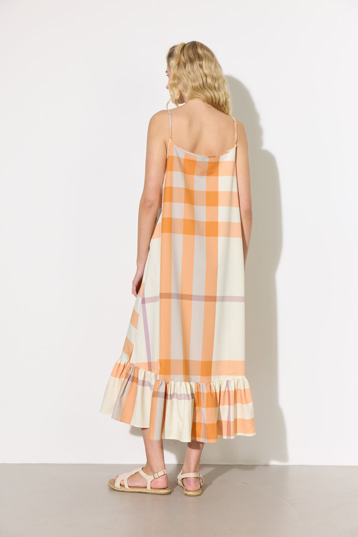 HUNKØN Frankie Dress Dresses Orange checked
