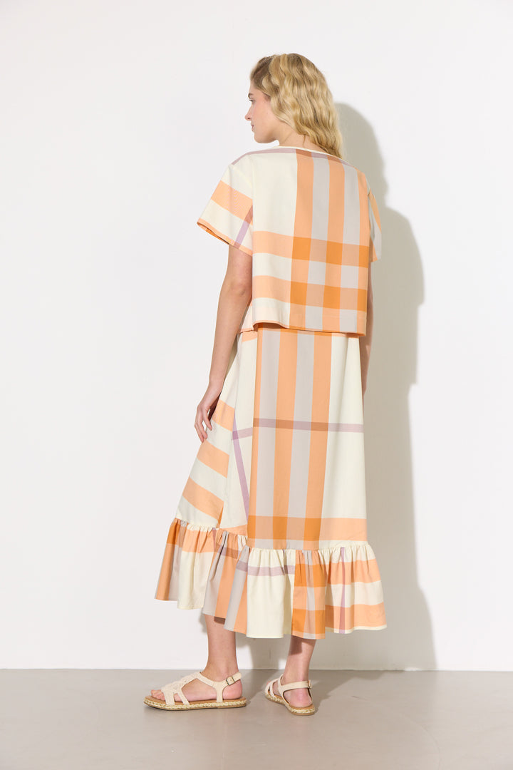 HUNKØN Frankie Shirt Shirts Orange checked