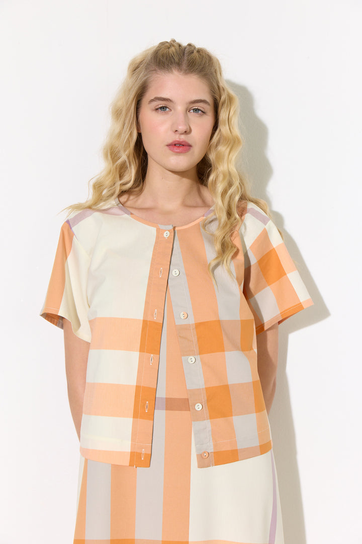 HUNKØN Frankie Shirt Shirts Orange checked