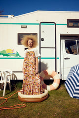 HUNKØN Goldie dress Dresses Orange Floral
