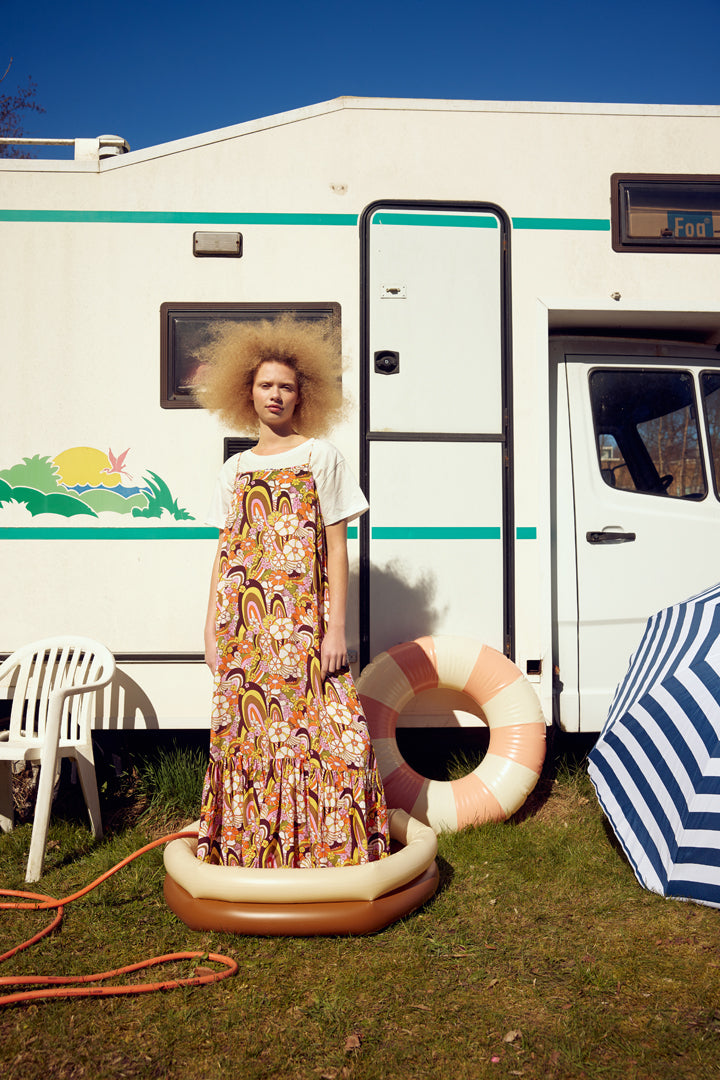 HUNKØN Goldie dress Dresses Orange Floral