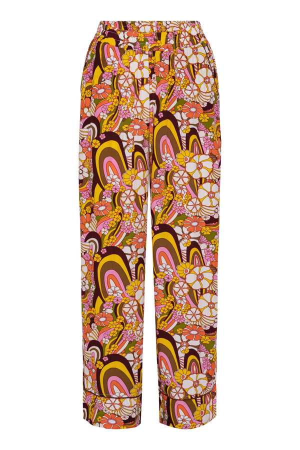 HUNKØN Goldie trousers Trousers Orange Floral