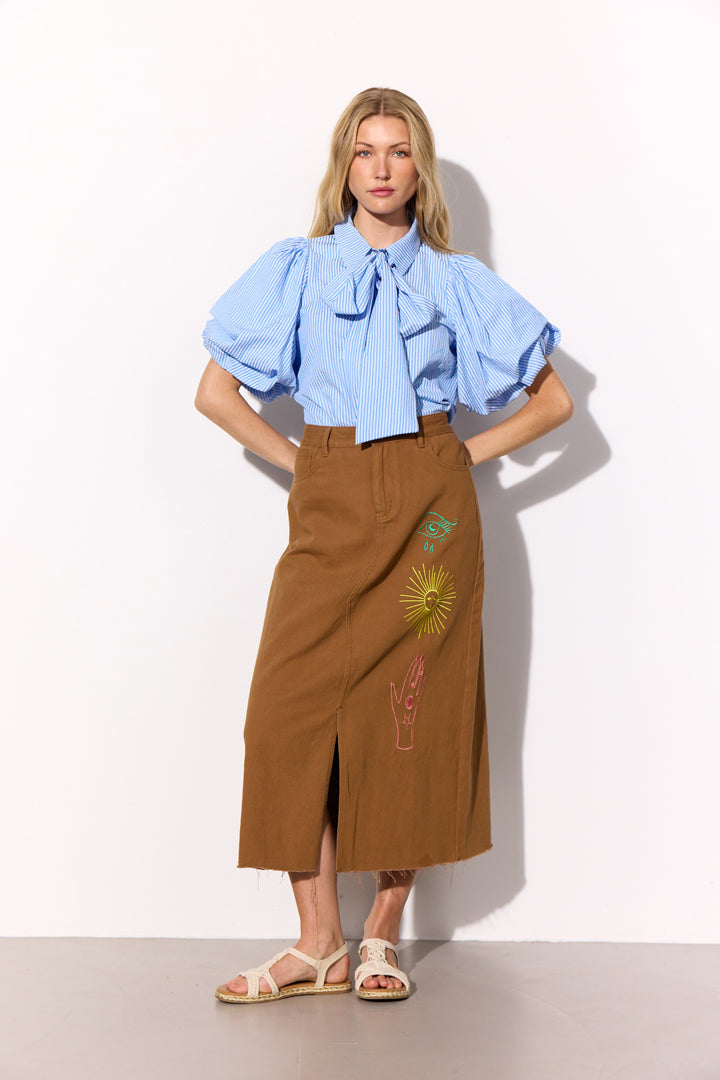 HUNKØN Gudrun Shirt Shirts Blue