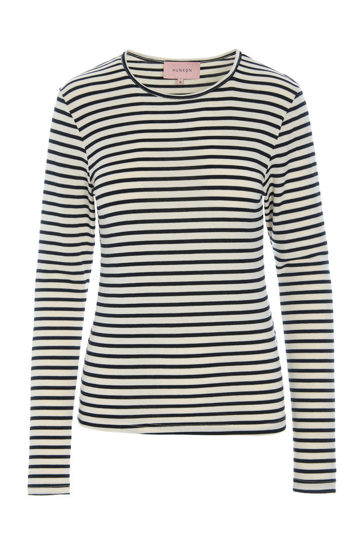 HUNKØN Halima Blouse Blouses Black Striped