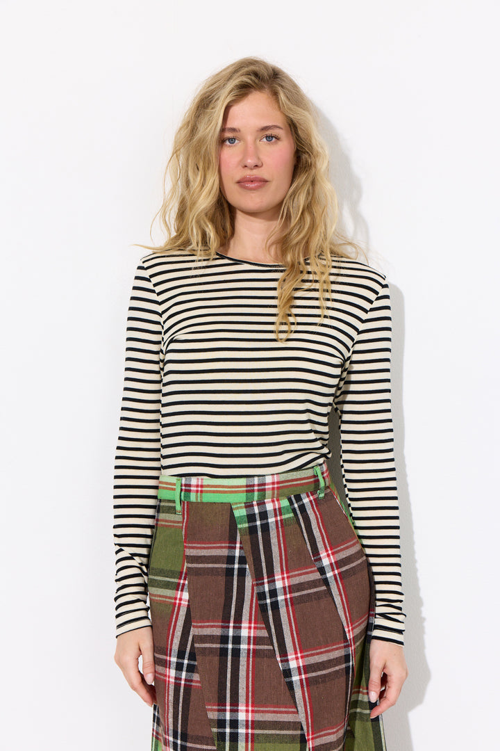 HUNKØN Halima Blouse Blouses Black Striped