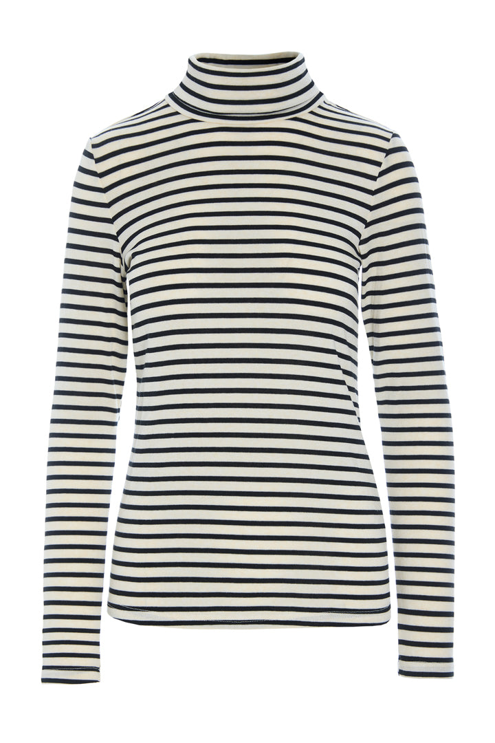 HUNKØN Halima Turtleneck Blouses Black Striped