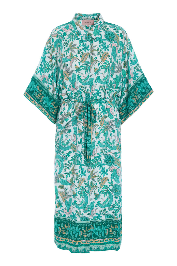 HUNKØN Helene Kimono Kimonos Bird Green