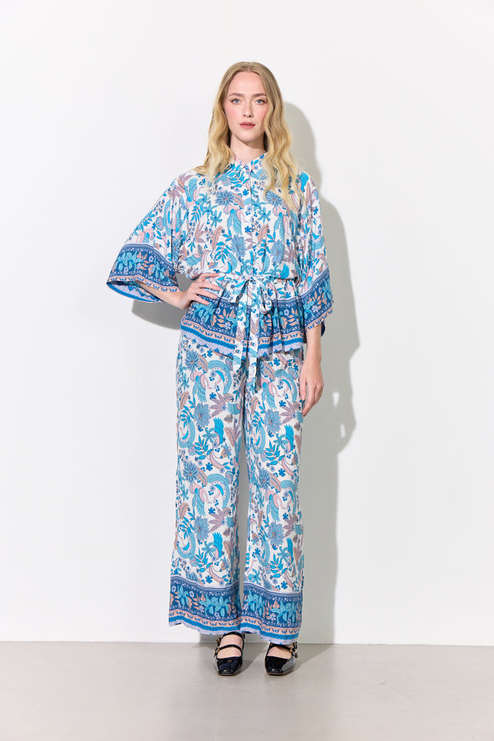 HUNKØN Helene Shirt Shirts Bird Blue