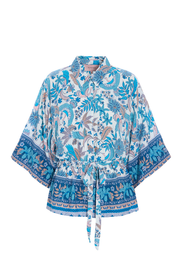 HUNKØN Helene Shirt Shirts Bird Blue